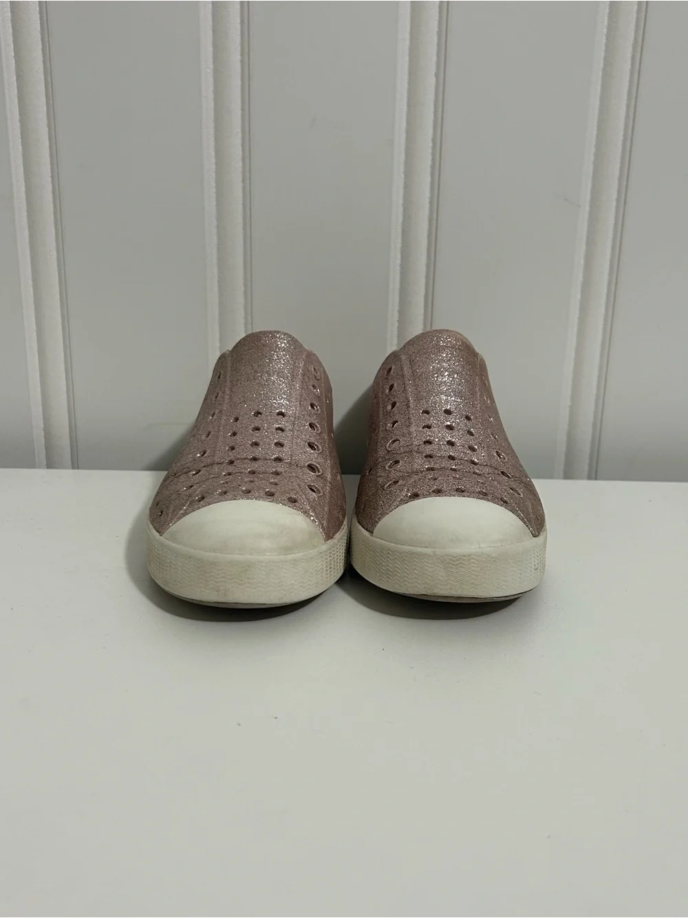 Native Jefferson Kids Glitter Slip-On Sneakers - Pink